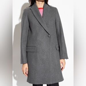 Zadig & Voltaire Womens Marco Wool-Blend Coat Grey Dress Coat Peacoat